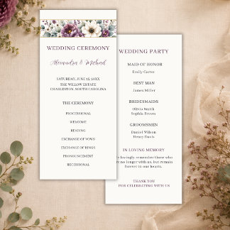 Programa de Boda Floral Malva y Salvia