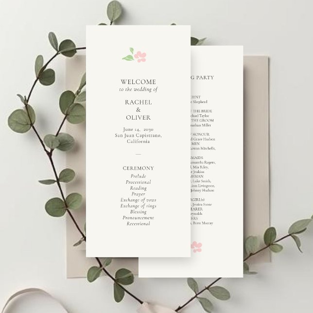 Programa de Boda Floral Marfil | Rubor Chic (Subido por el creador)