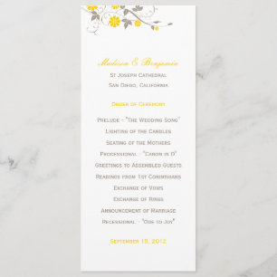 Programa de Boda Floral Moderna - Mostaza