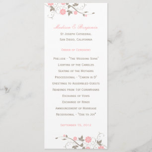Programa de Boda Floral Moderna - Rosa suave