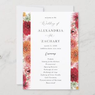 Programa de Boda Floral Multicolor de Verano