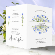 Programa de Boda Floral Pálida Azul Pálido