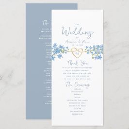 Programa de Boda Floral Polvoriento Azul