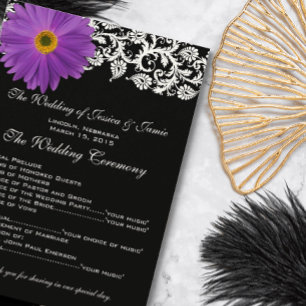 Programa de Boda Floral Purple Gerber Daisy