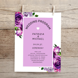 Programa de Boda Floral Púrpura Presupuestaria
