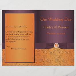 Programa de Boda Floral Púrpura y Tangerina