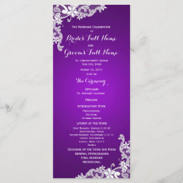Programa de Boda Floral Púrpura y Vintage