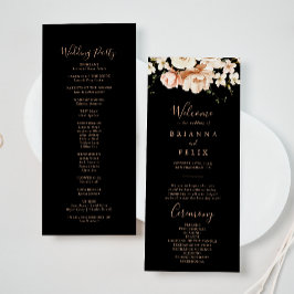 Programa de Boda Floral Real Formal Negra