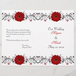 Programa de Boda Floral Red Gerbera Daisy