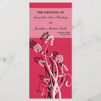 Programa de Boda Floral Roja Profunda