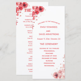 Programa de Boda Floral Rojo Romántico