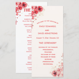 Programa de Boda Floral Rojo Romántico