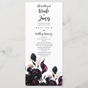 Programa de Boda Floral Romántico Oscuro y Melancó