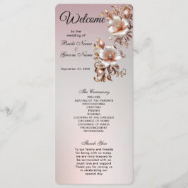 Programa de Boda Floral Rosa Decorativo