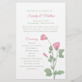 Programa de Boda Floral Rosa Jardín de Flores de P