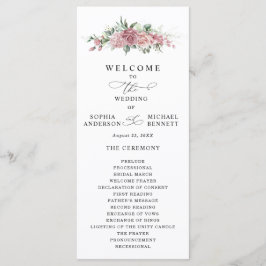 Programa de Boda Floral Rosa Polvoriento