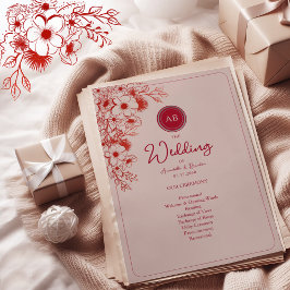 Programa de Boda Floral Rosa Rojo