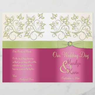 Programa de Boda Floral Rosa y Verde