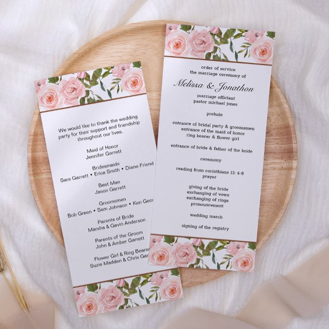 Programa de Boda Floral Rosas Rosa Rubor (Subido por el creador)