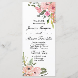 Programa de Boda Floral Rústica