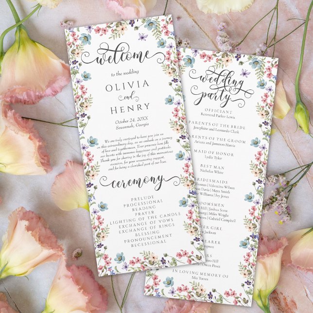 Programa de Boda Floral Rústico de Flor Silvestre (Subido por el creador)