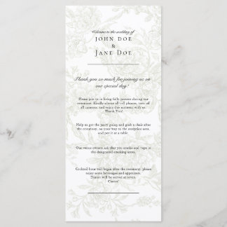 Programa de Boda Floral Verde