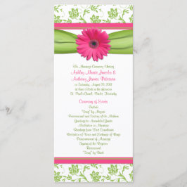 Programa de Boda Floral Verde Pink Gerbera Daisy
