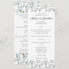 Programa de Boda Floral Verde Plateado Sage
