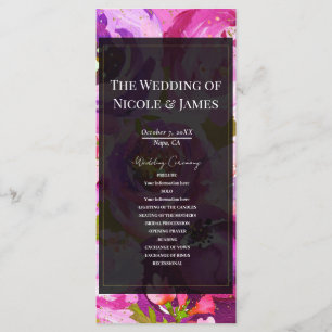 Programa de Boda Floral Vibrante con Destellos de 