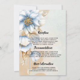 Programa de boda floral Vintage Blue