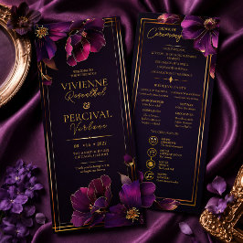 Programa de Boda Floral Violeta Luminoso