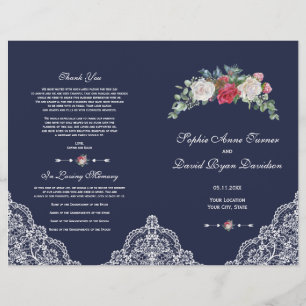 Programa de Boda Flores Blancas Rojas de Invierno