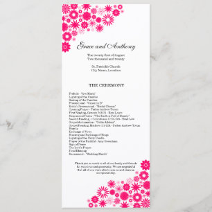 Programa de Boda Flores Vibrantes Rosa