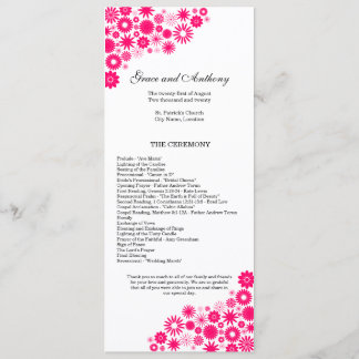 Programa de Boda Flores Vibrantes Rosa