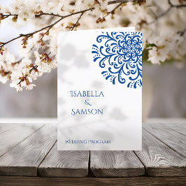 Programa de Boda Flourish Whimsical Blue