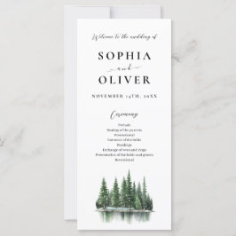 Programa de Boda Forestal de Acuarela de Invierno 