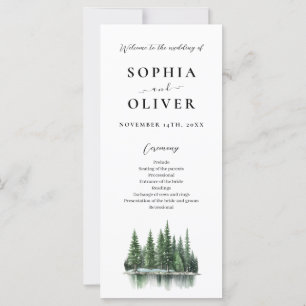Programa de Boda Forestal de Acuarela de Invierno