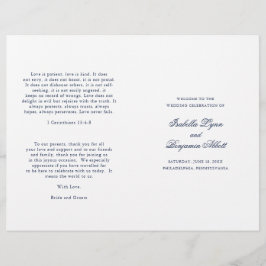Programa de Boda Formal Azul Marino Tradicional