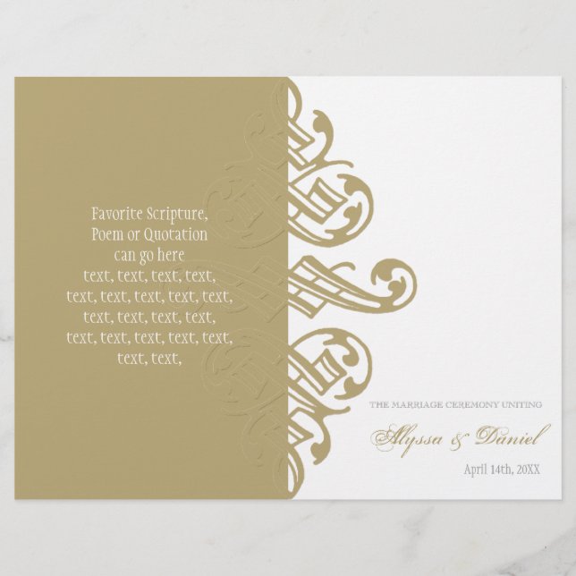 Programa de Boda Formal de Ornamentos de Impresora (Anverso)