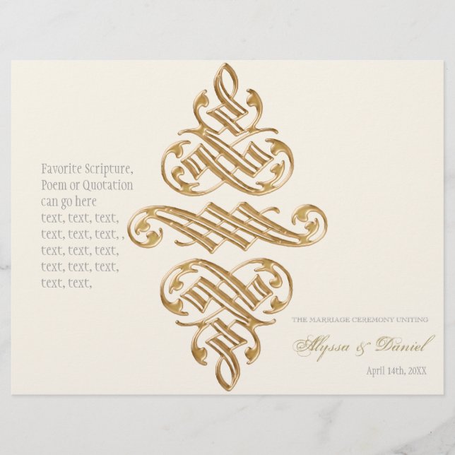 Programa de Boda Formal de Ornamentos de Impresora (Anverso)