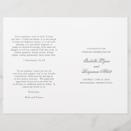 Programa de Boda Formal Elegante Gris Tradicional