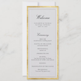Programa de Boda Formal Moderno Clásico de Oro Mar