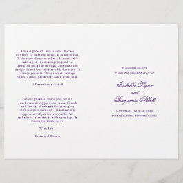 Programa de Boda Formal Morado Tradicional Elegant