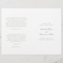 Programa de Boda Formal Verde Salvia Tradicional