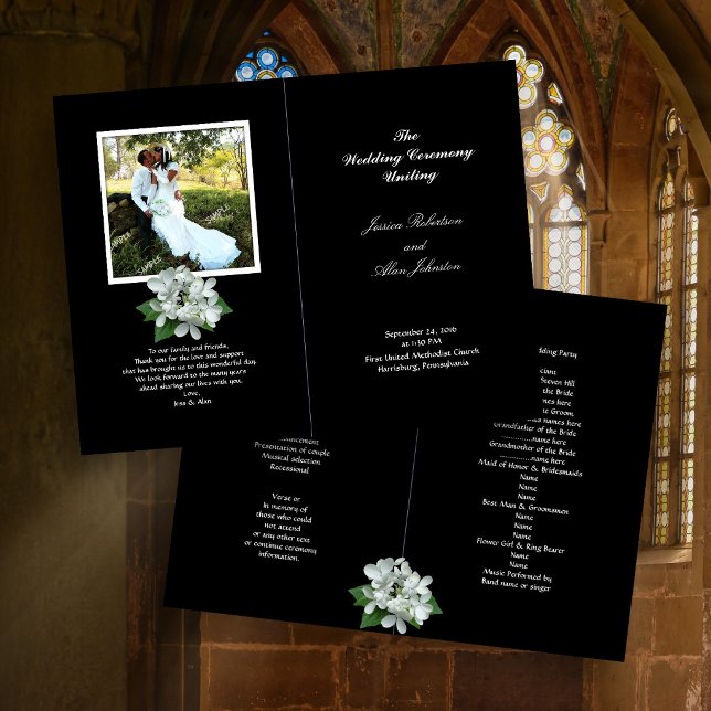 Programa de Boda Foto Blanco y Negro Plegado (Subido por el creador)