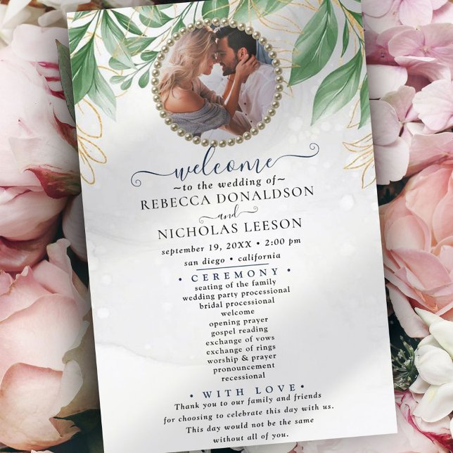 Programa de Boda Fotográfica Eucalyptus Gold Folia (Subido por el creador)