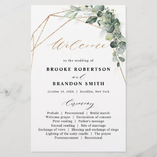 Programa de Boda Geométrica Eucalyptus Greenery
