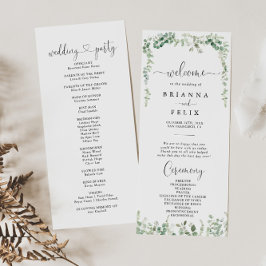 Programa de Boda Geométrica Minimalista Eucalyptus