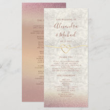 Programa de Boda Glitter Rosa Oro