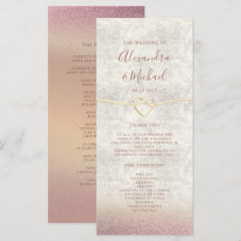 Programa de Boda Glitter Rosa Oro